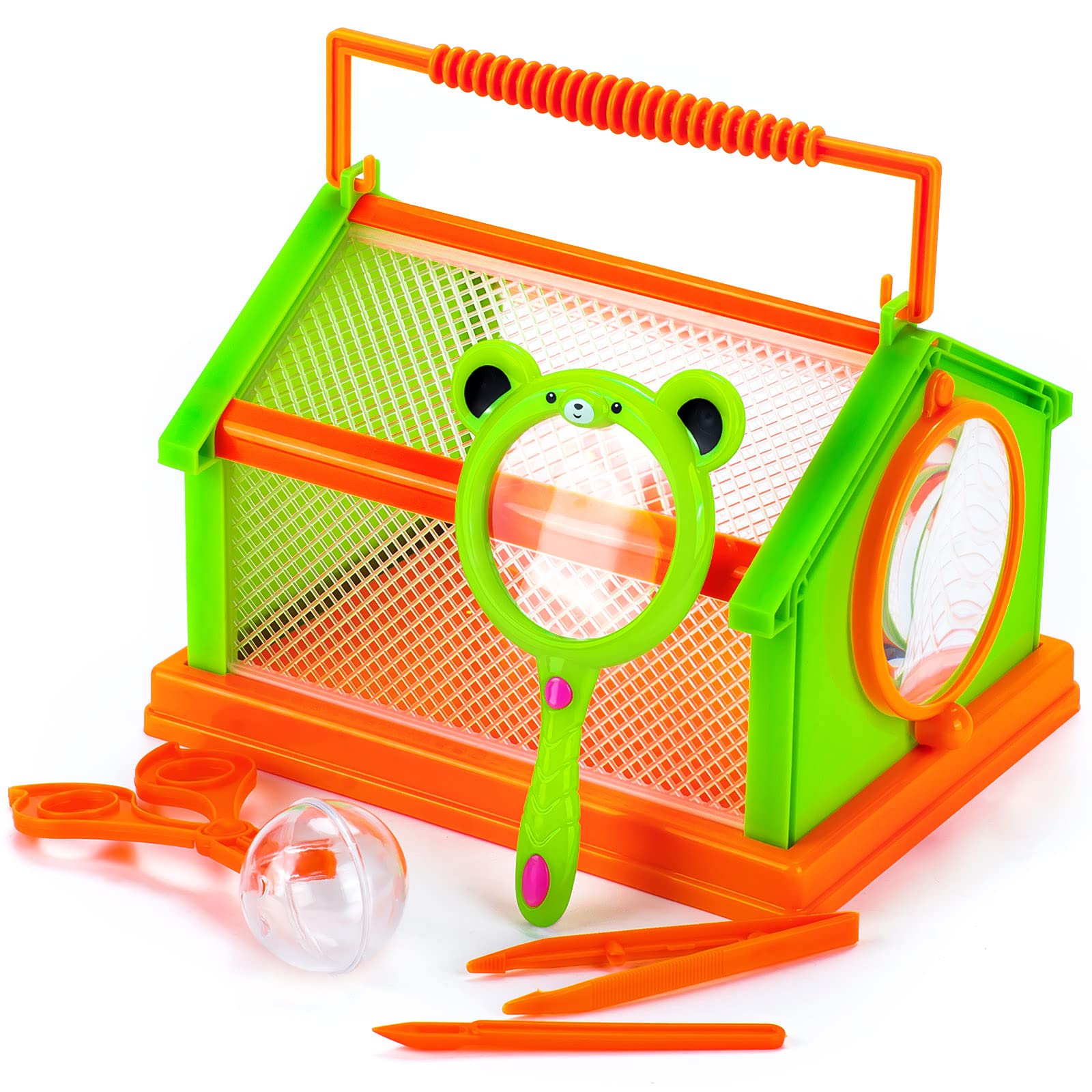 Bug Catcher Kit for Kids for Outdoor Explorer Bug Collection, Bug Collection Kit Insect Catcher Nature Toys with Magnifying Glass, Critter Case, Tweezers and Bug Observation Container