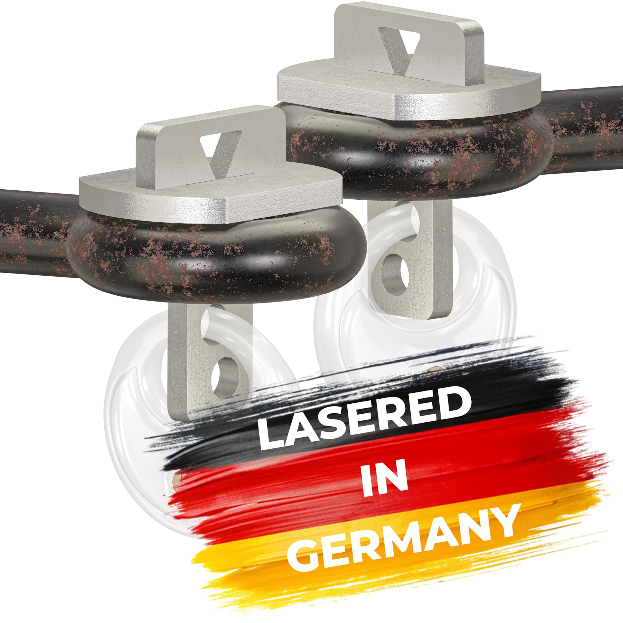 Blokada do przyczepy, zabezpieczenie przed kradzieżą, zabezpieczenie przed kradzieżą, do przyczep ciężarowych, oczko pociągowe od 40 mm do 50 mm, stal nierdzewna, bez zamka, 2 sztuki