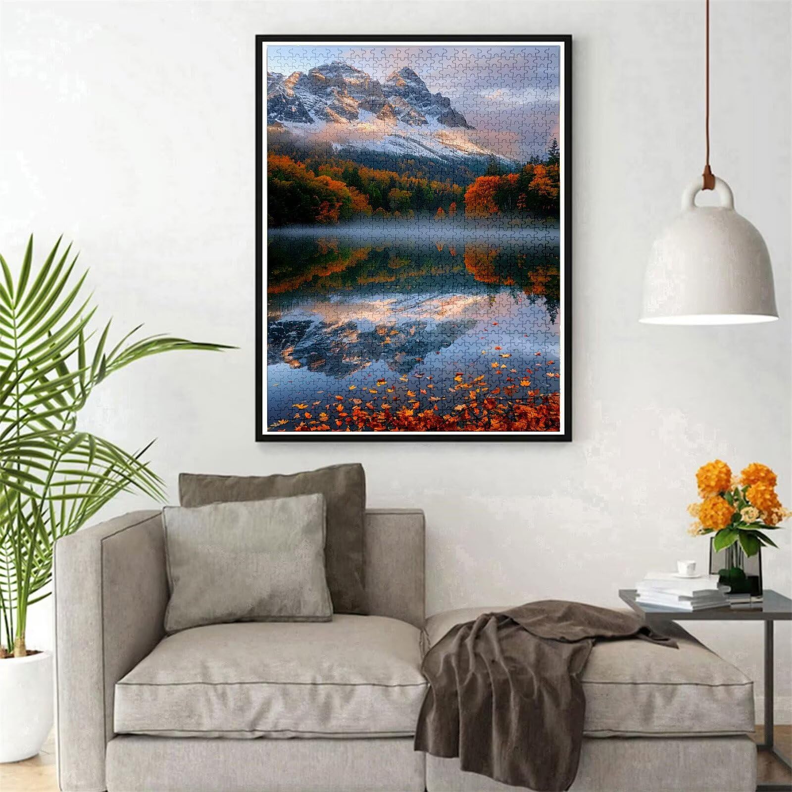 Puzzle z jeziorem, 3000 elementów, drewniane puzzle 122 x 81 cm, puzzle dla dorosłych i dzieci w wieku 12 lat, duże maty do puzzli, wysoka jakość, klasyczna drewniana jigsawa, dekoracja ścienna do