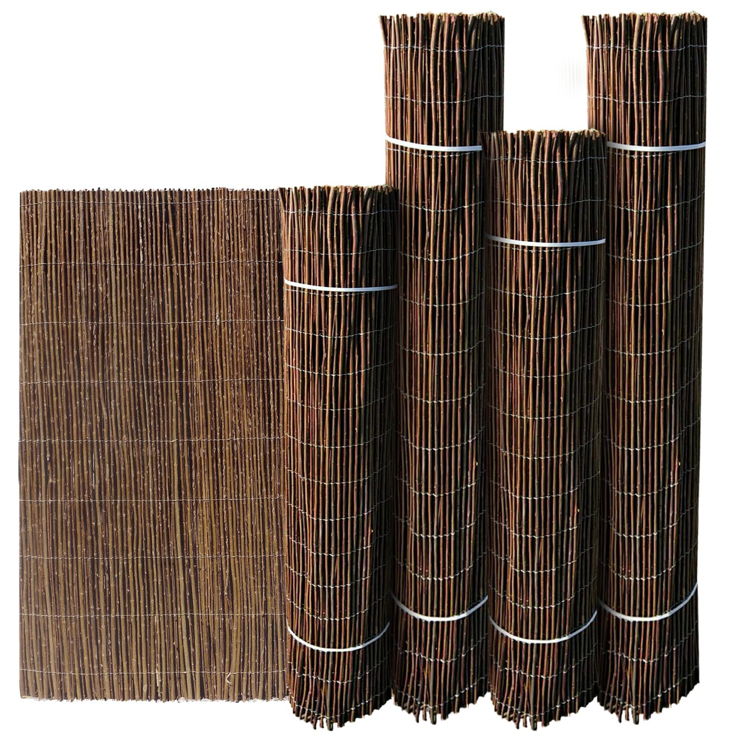 LOIBUYZ Willow Fencing Screening Rolls - Natural Willow Outdoor Garden Privacy Fence Covering, Wooden Garden Screen Mat, Ideal for Outdoor Use, Backyard, Patio