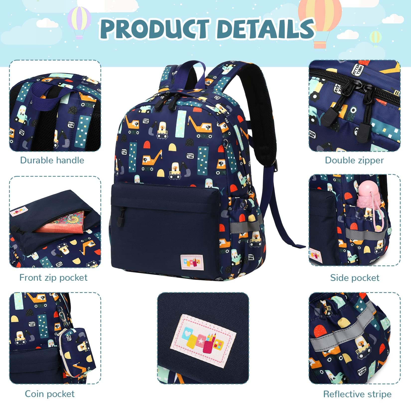 mygreen Kleinkind-Rucksack, Kinderrucksack für Jungen und Mädchen mit Brustgurt