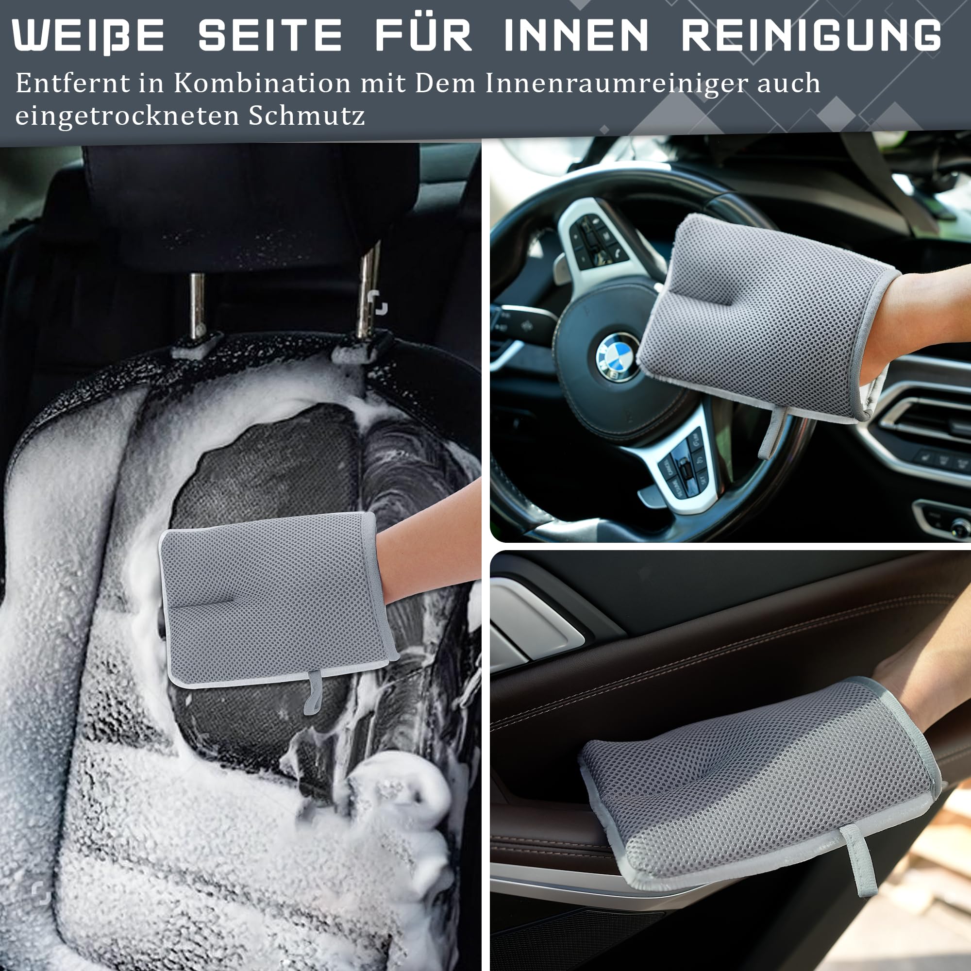 Interieur schrobben spons, 4 stuks detailing pads, herbruikbaar Interieur schrobben spons, 4 stuks detailing pads, herbruikbaar