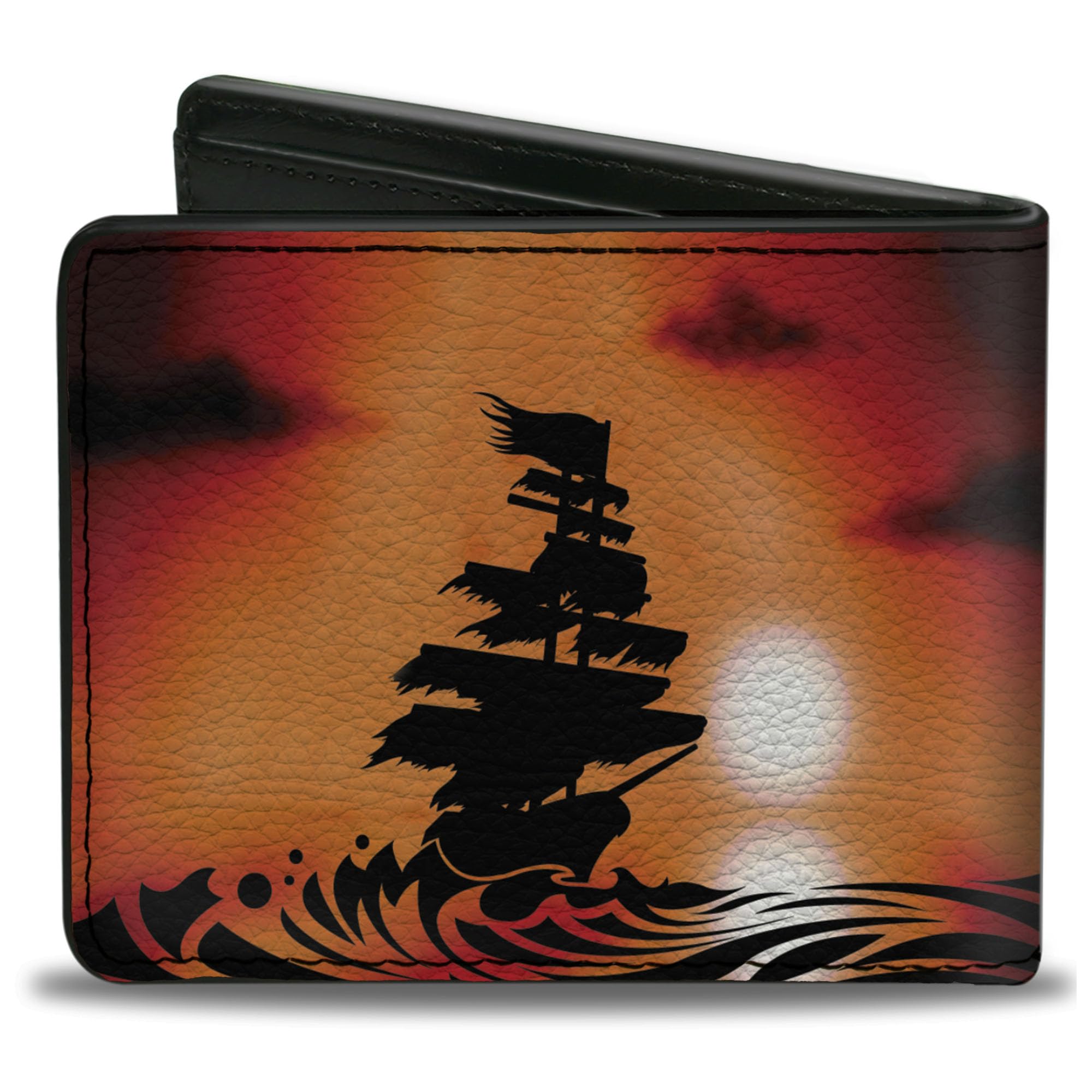 Buckle-Down Men's Wallet, Bifold, Pirate Ship, Vegan Leather, 4.0