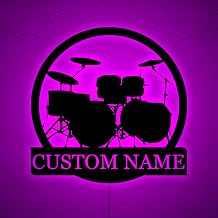 Custom Drummer Sign With Led Lights, Drummer Wall Art Room, RGB Light Wall Decor, Gift For Musician, Music Room Sign, Music Studio Wall Decor, Musician Gift, Xmas Birth Gift, RGB 16 Colors Changing