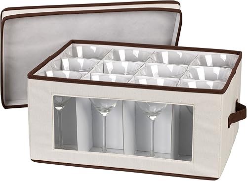 Vista 8 de Household Essentials baúl de almacenamiento de vajilla para platillos