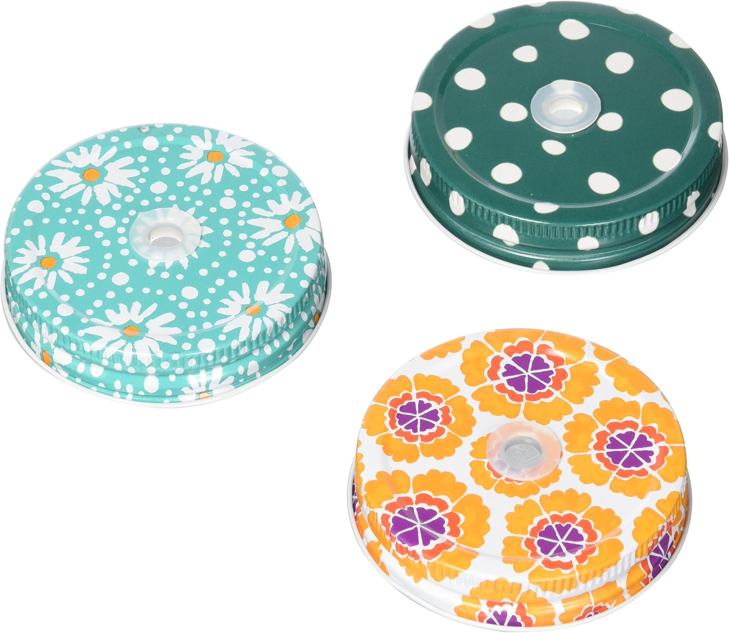 The Pioneer Woman -Pkg. of 4 Colorful Lids for 16 Ounce Mason Jars (2 Pack)