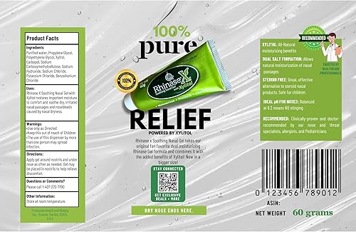 Miniatura 4 de Rhinase Gel nasal X Alivio de los síntomas de larga duración de la sequedad nasal por baja humedad y alergia Ideal para la sequedad de viaje