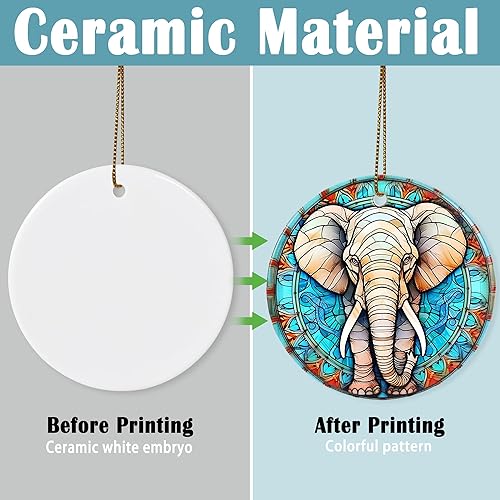 Miniatura 5 de Adorno de cerámica de elefante, regalo de recuerdo de elefante para árbol de Navidad, adorno para amantes de los animales