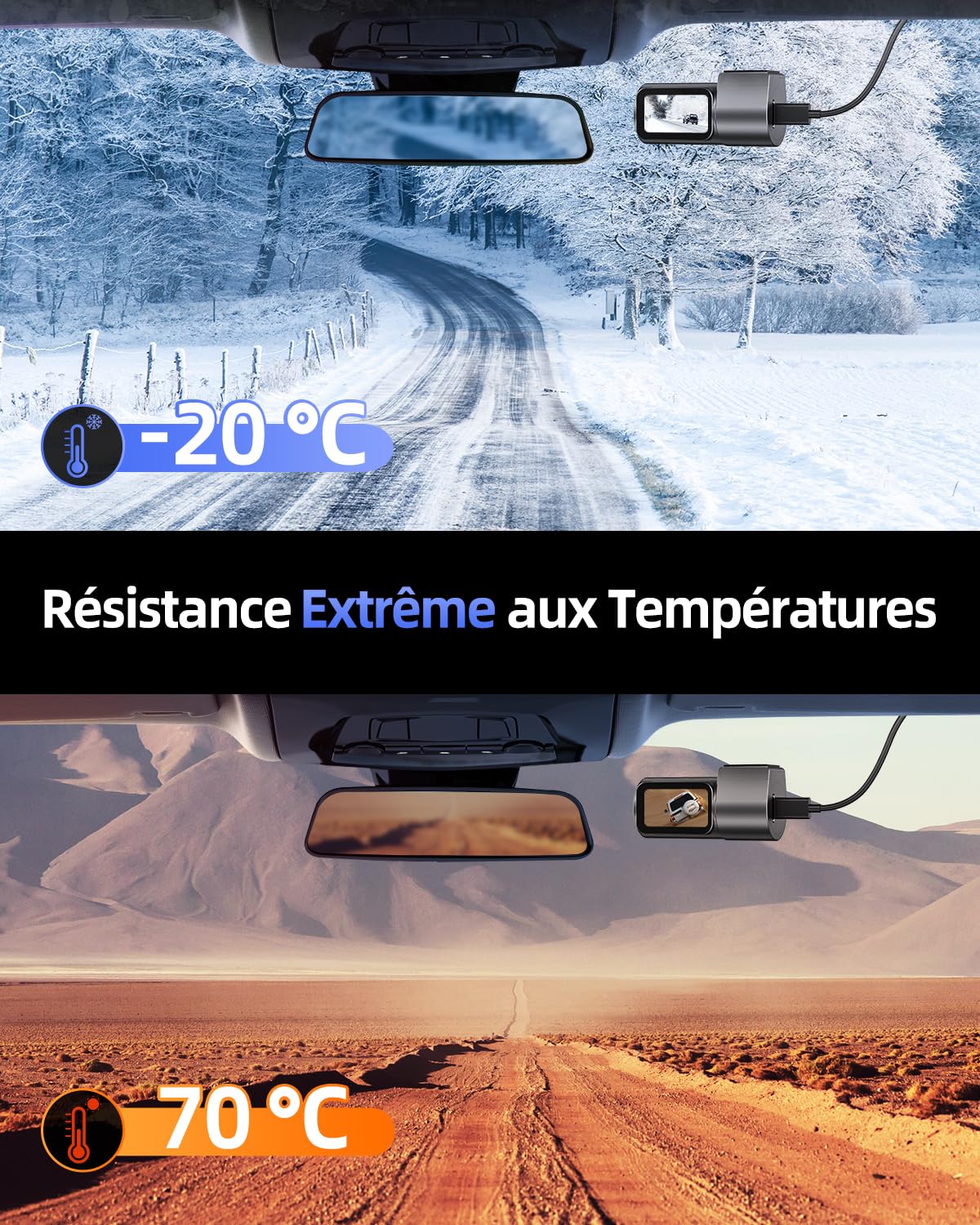 Dashcam Voiture 4K avec Écran IPS 1,5" & 5G WiFi & Carte SD 64G, Mini Dash Camera Voiture Rotative 360°, WDR, Mode Stationnement 24H, Capteur G, Enregistrement en Boucle, Grand Angle 170°, C200