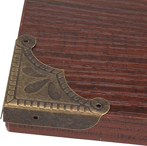 Miniatura 3 de Caja de 20 piezas de latón antiguo triángulo ratán tallado madera borde guardia muebles esquina bronce