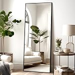 NeuType 65"x22" Pleine longueur Miroir étage debout mur-monté Rectangle noir