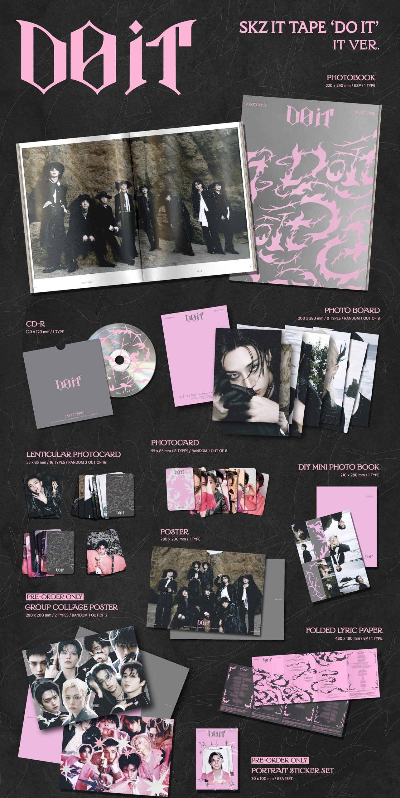 Amazon.com: Stray Kids - SKZ IT TAPE Album 'DO IT' P.O.B (IT Ver