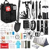 Survival Kit, 250Pcs Survival Gear First Aid Kit with Molle System Compatible Bag and Emergency Tent, Emergency Kit for Earthquake, Outdoor Adventure, Hiking, Hunting, Gifts for Men Women