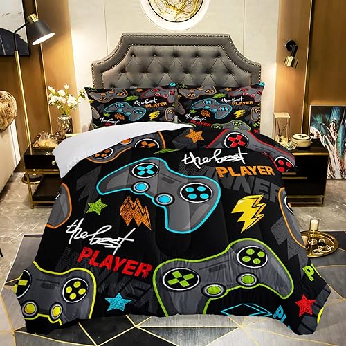 Miniatura 1 de AILONEN Juego de edredón para niños adolescentes, juegos de ropa de cama de videojuegos, colcha de videojuegos, edredón de videojuegos, juego de