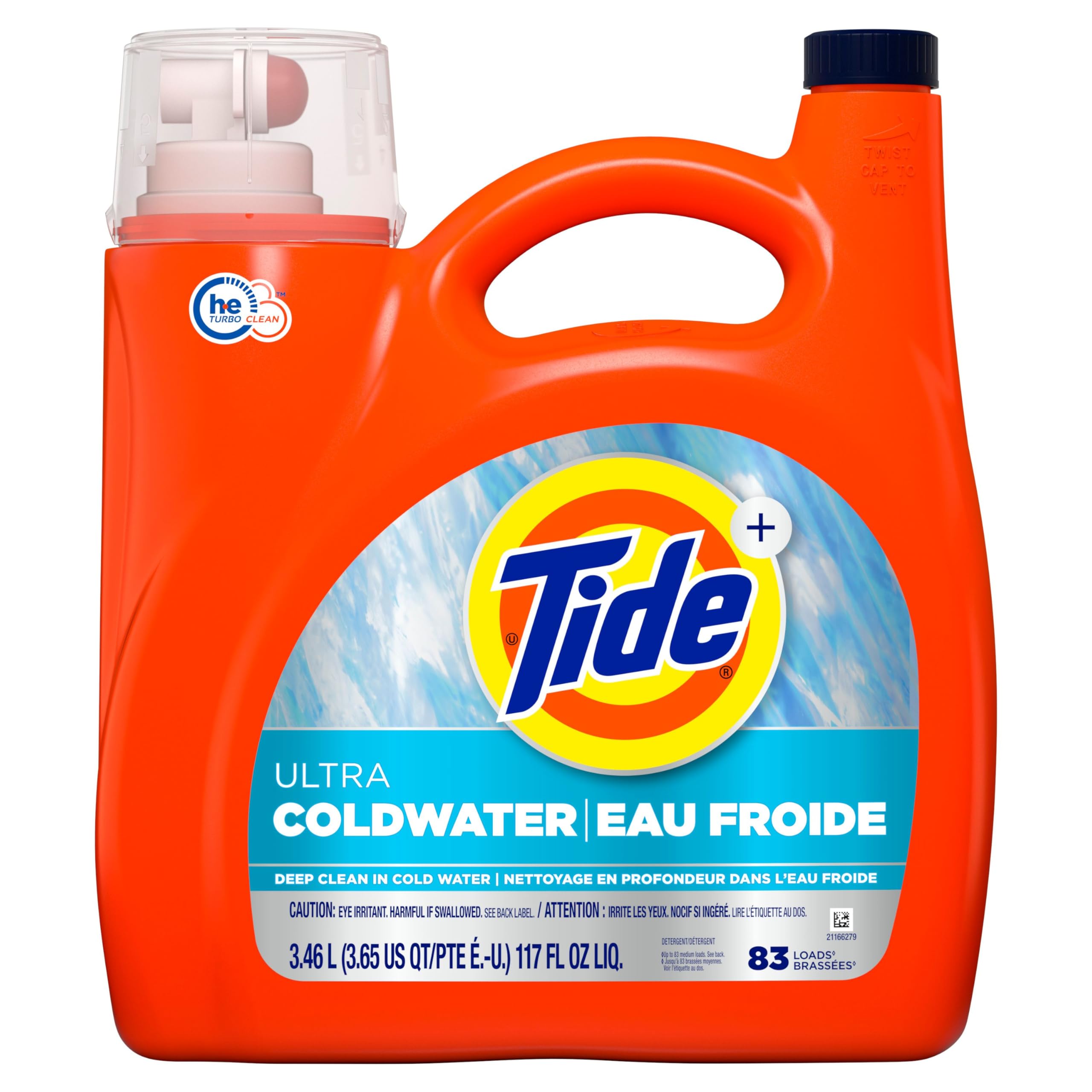 Tide Ultra Coldwater Liquid Laundry Detergent, Original Scent, Laundry Detergent Liquid Formulated for Cold Water, 83 Loads, 3.46L