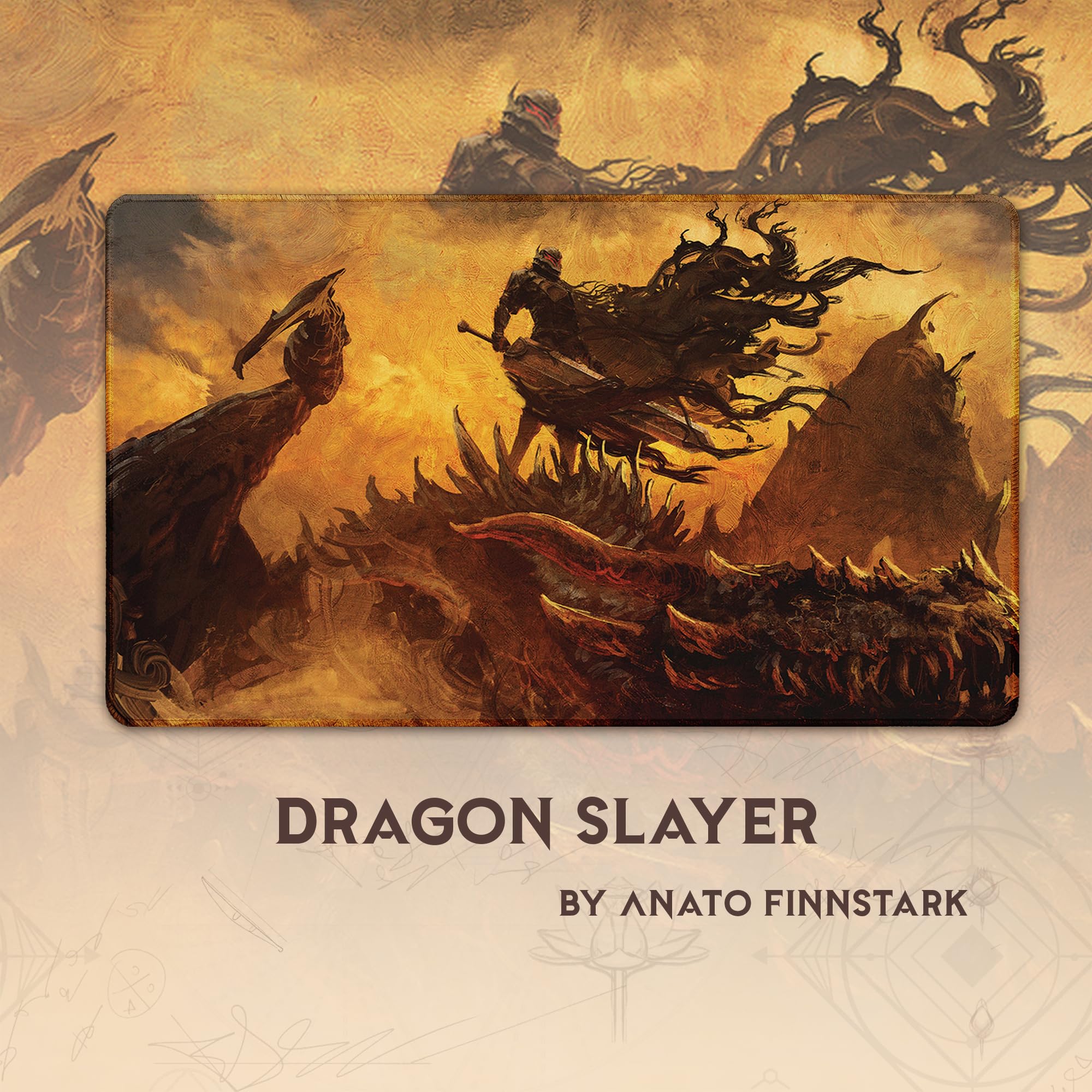 Dragon Slayer (Bords Cousus) - Tapis de Jeu Berserk Anime Compatible avec Magic: The Gathering, MTG, Yugioh, TCG - Designs Originaux