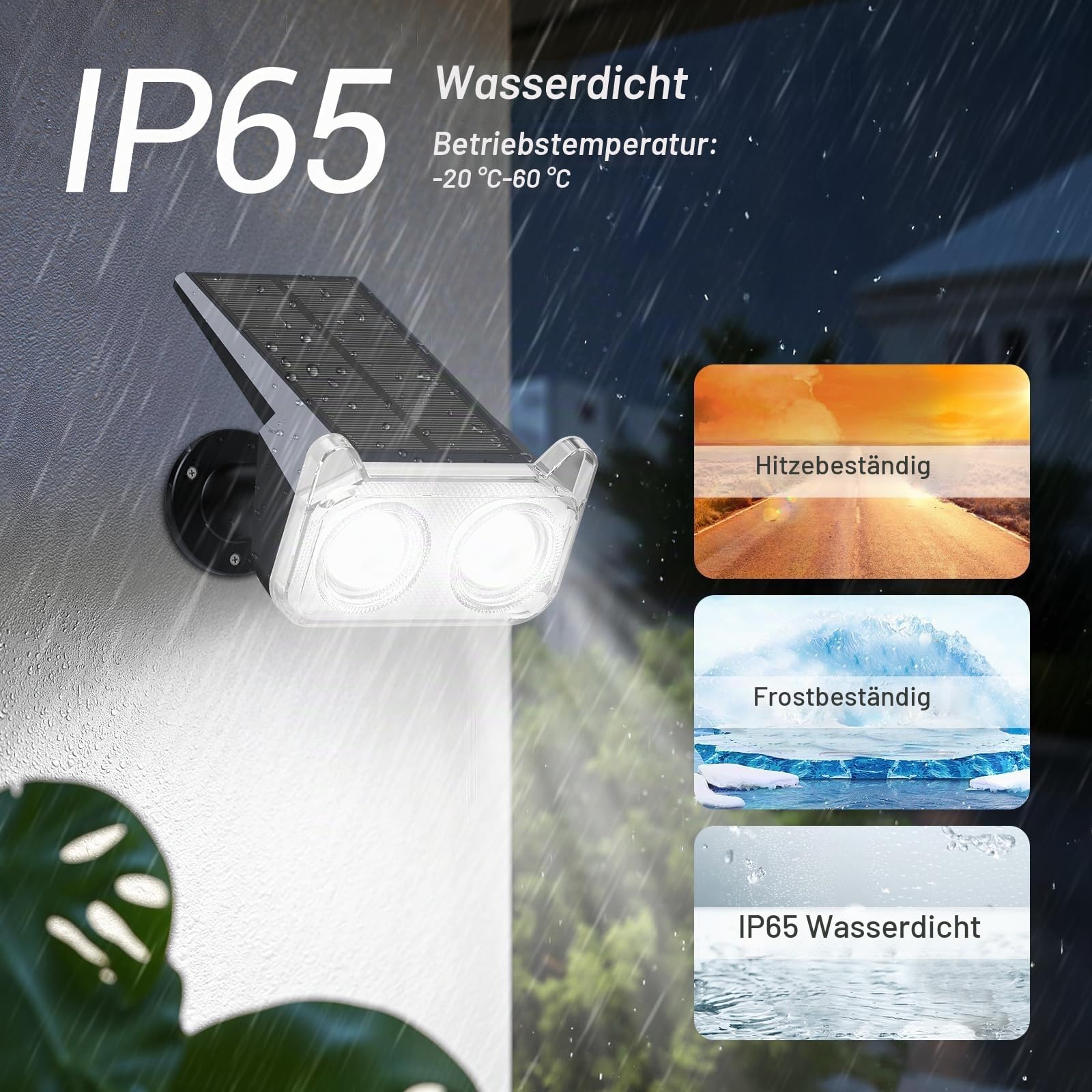 GEARLITE 6 Stück Solarlampen für Außen Garten, 2 Modi Superhelle 800 Lum Solar Strahler Max 30 Stunden Arbeitszeit 3500K Weißes Licht Gartenleuchten IP65 Gartenstrahler für Außen Bäume Garten Weg Deko