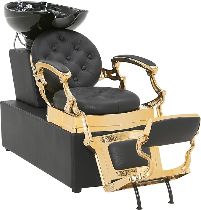 Backwash Barber Chair With Shampoo Bowl Sink, Salon El Salvador - View #4