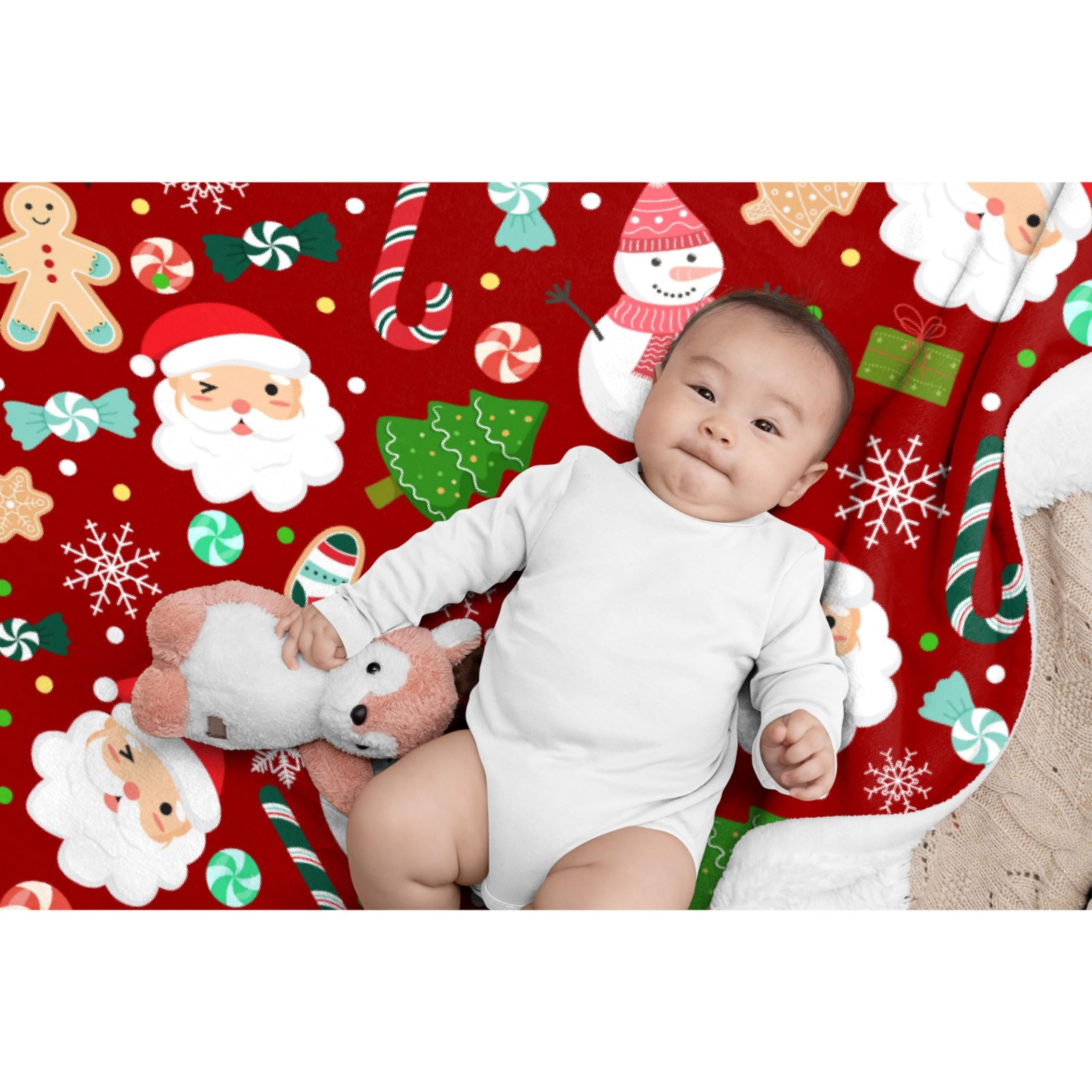 Homiehug Christmas Blanket Funny Throw Fleece Soft Cozy Fuzzy Blankets for Gift Picnic Decor for Kids Girls Boys for Room Couch House Travel Full Size 40''×50''for Kids/Children