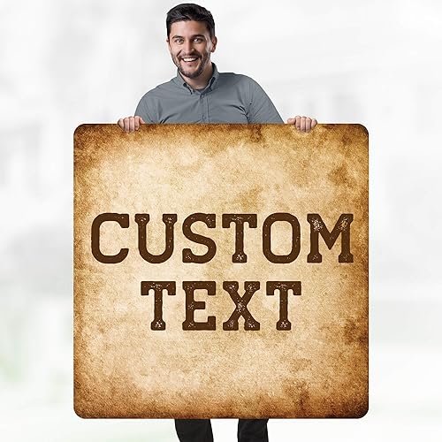 Miniatura 1232 de My Sign Center - Letrero personalizado, 11 colores de fuente, 13 estilos de fuente, 4 opciones de agujero, 22 tamaños, 8 x 32 pulgadas, sin óxido,