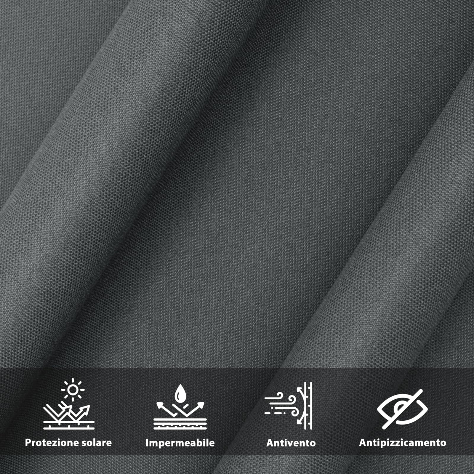 SUNNY GUARD Frangivisto Balcone 85x600cm Protezione Privacy,Protezione UV,Antivento e Impermeabile Copri Ringhiera Balcone per Giardino terrazza con Fascetta,Antracite Scuro