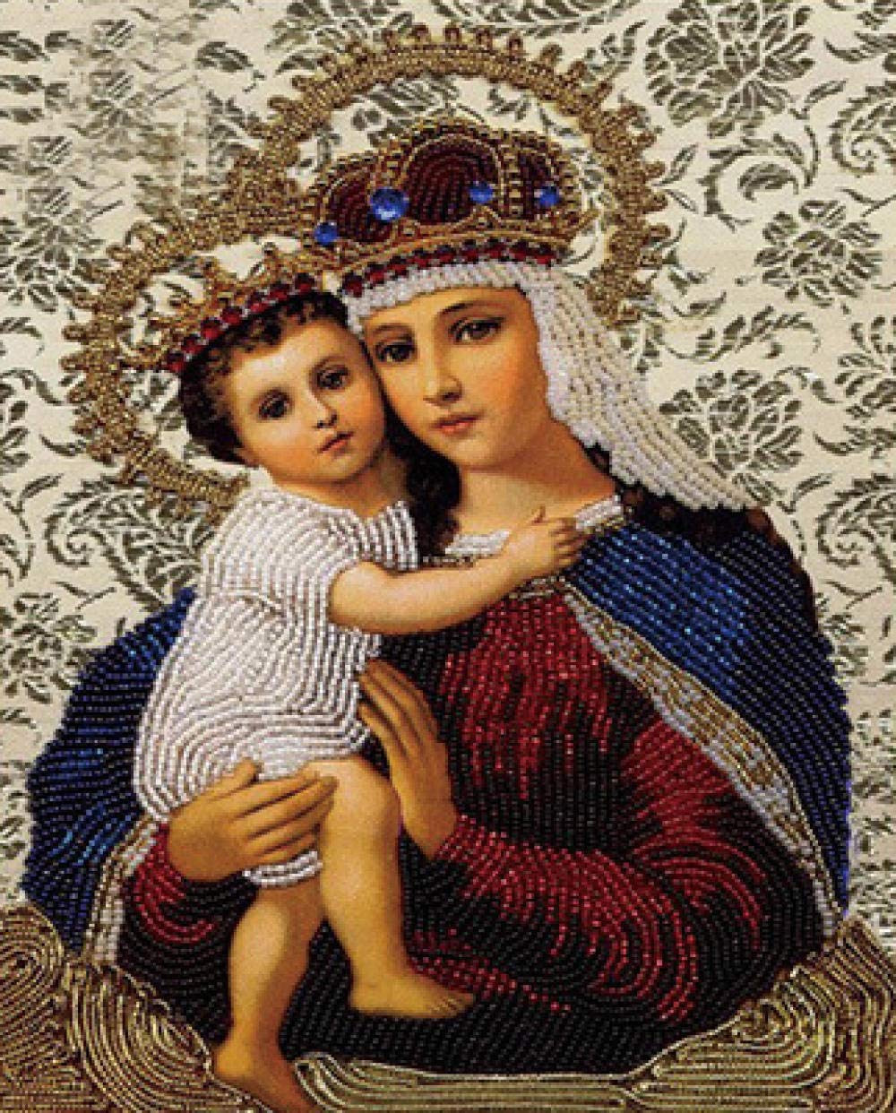 Broderie diamant 5D Vierge Marie et Enfant kit de broderie mosaïque 50x50 cm en résine