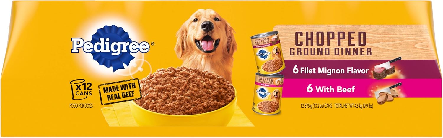 PEDIGREE Chopped Ground Dinner Wet Dog Food, Variety Packs