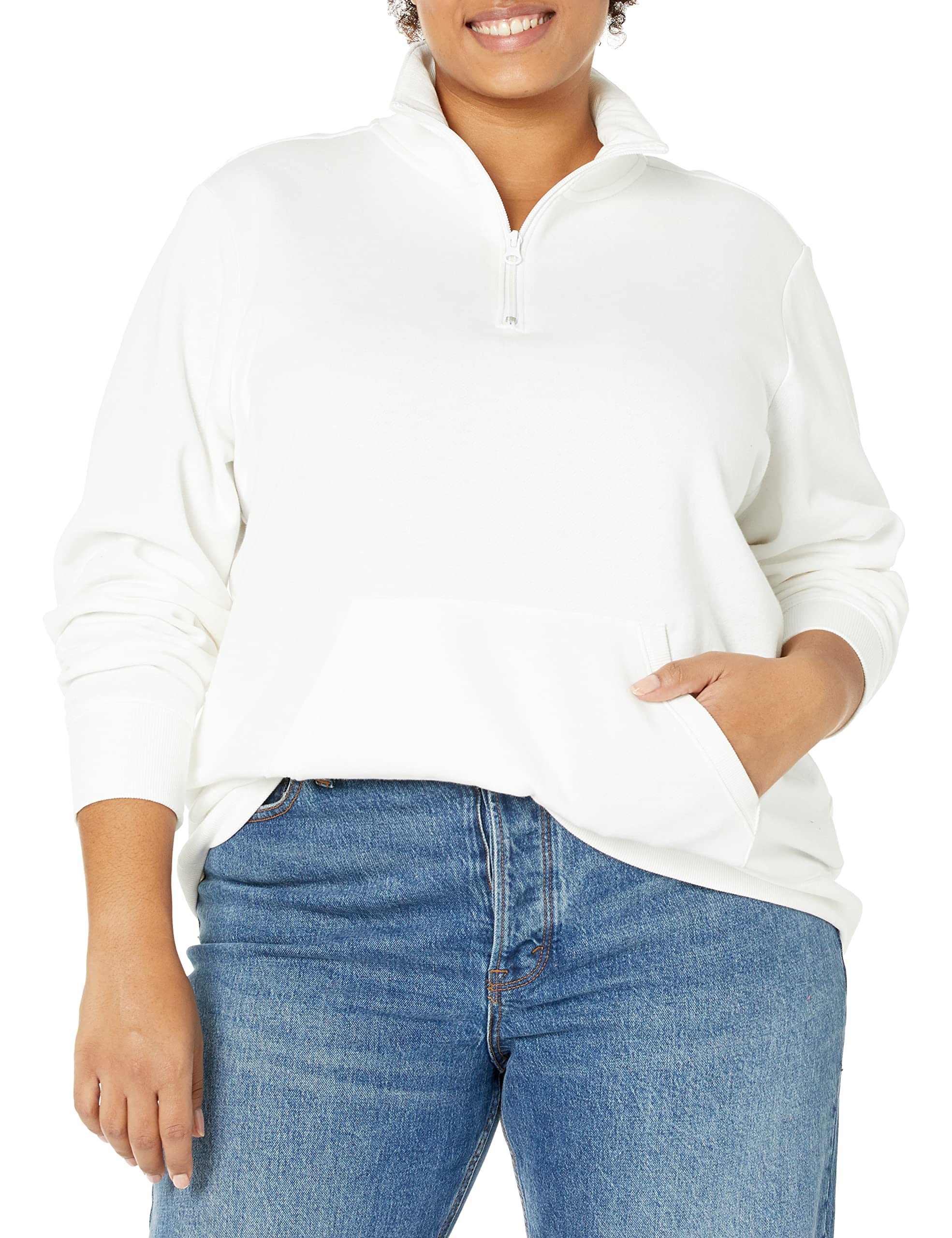 Amazon Essentials Women's Long-Sleeve Fleece Quarter-Zip Top (Available in Plus Size)
