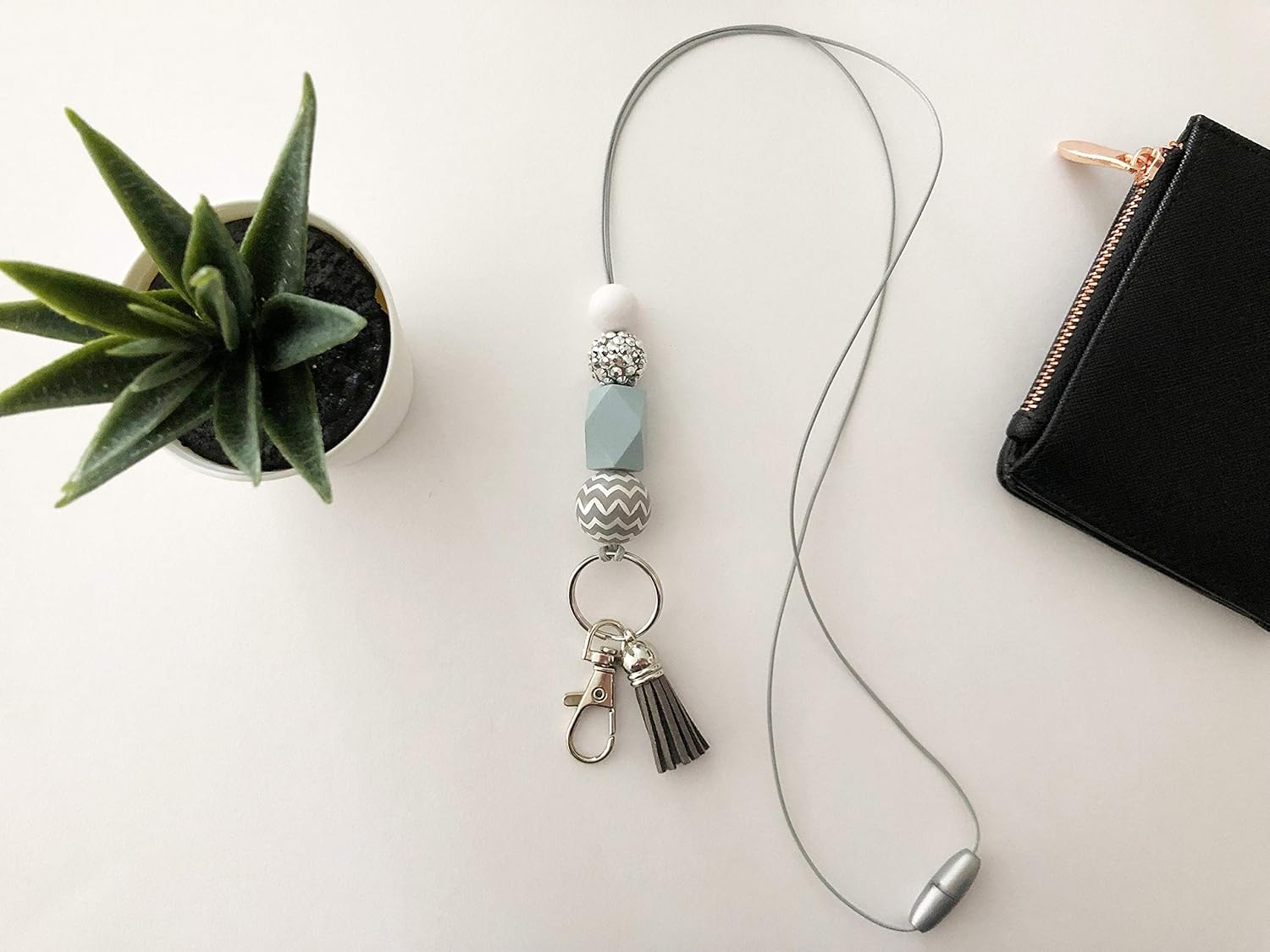 Beaded Lanyard for badges, lanyard for keys, beaded lanyard, teacher lanyard with