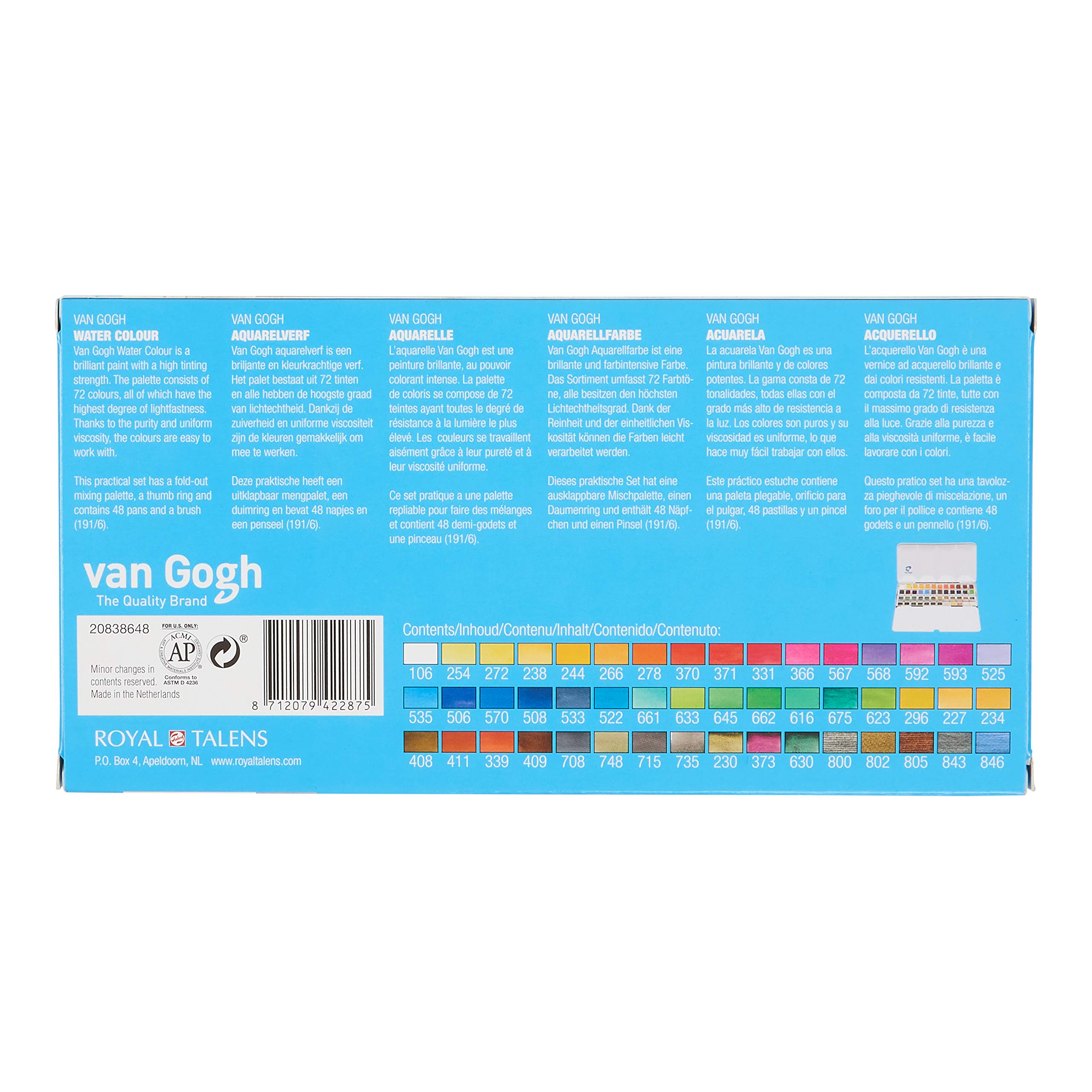 Van Gogh Caja Metálica Acuarela 48 pastillas