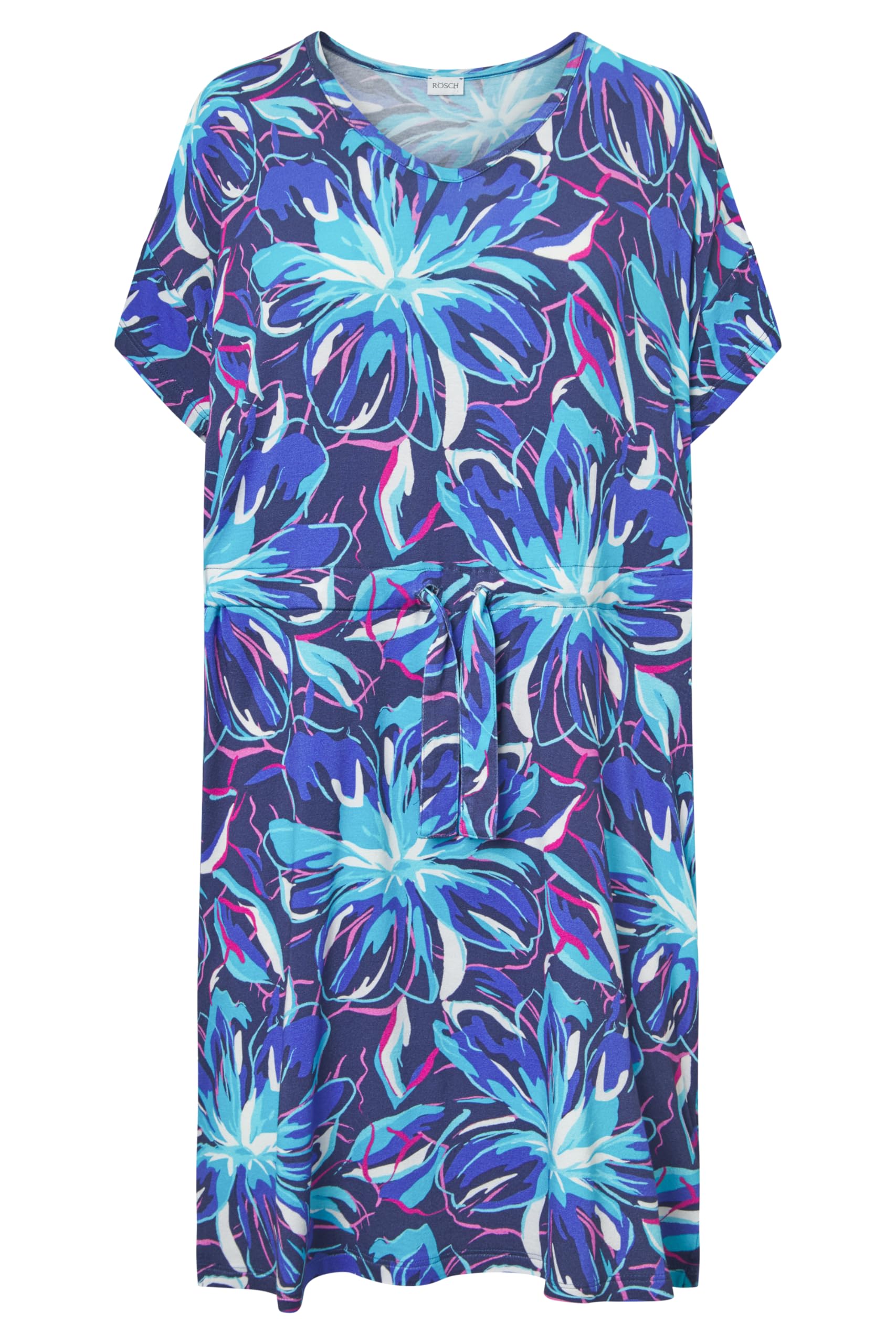 Rösch Strandkleid Kurzarm im Blumendruck Neonfarben zum Binden Baumwolle/Elasthan 1245557