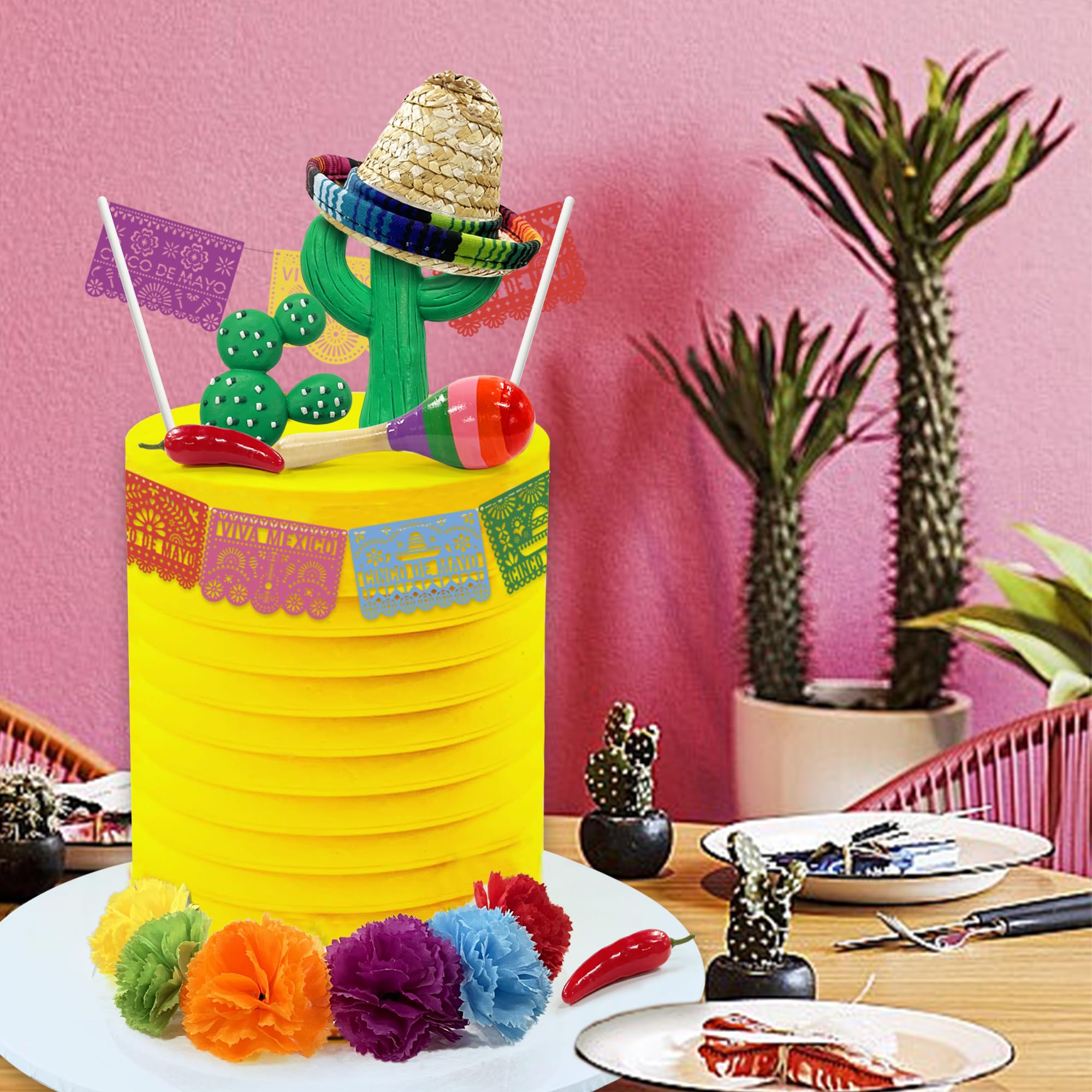 Lot De 24 Décorations De Gâteaux Sur Le Thème Mexicain