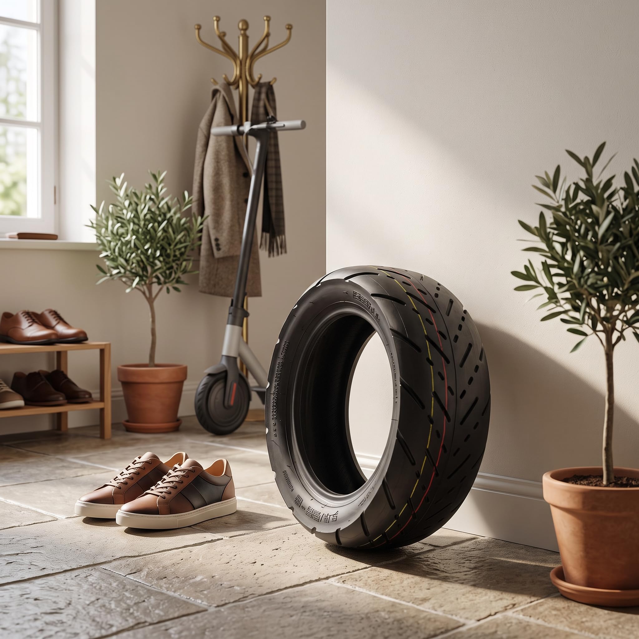 Pneu en Caoutchouc 90/55‑6, Pneu sous Vide à Rainure Exquise Facile à Installer Résistant aux Chocs pour Scooter électrique