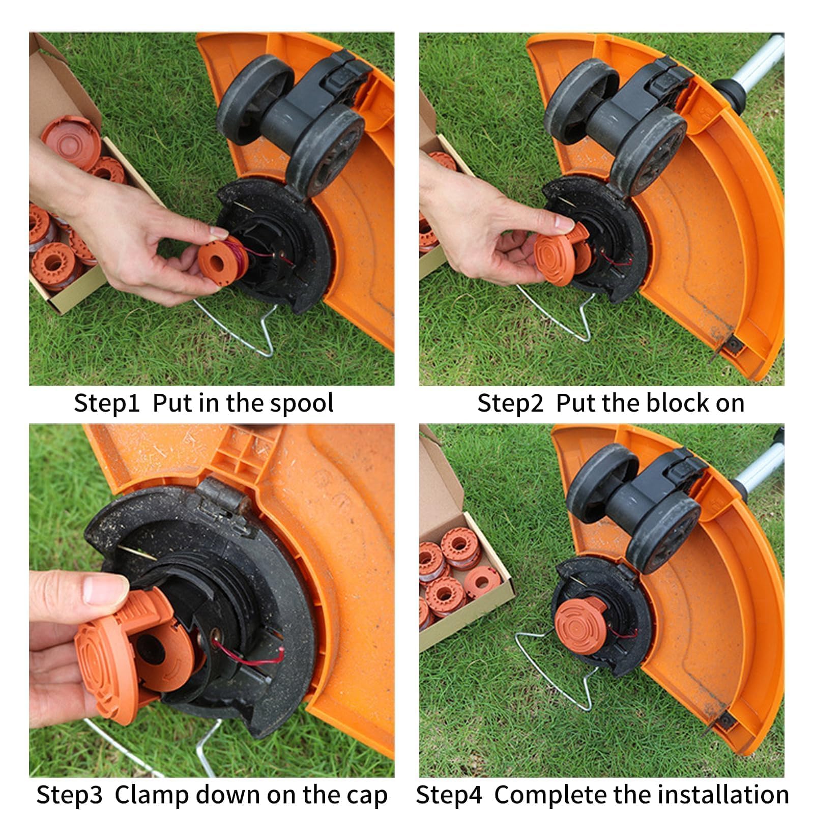 COEWUR Lawn Trimmer Parts for Mac Allister MGTP18li Trimmer Spool Cover and Line, 4 Strimmer Spools and 2 Covers - Image 4