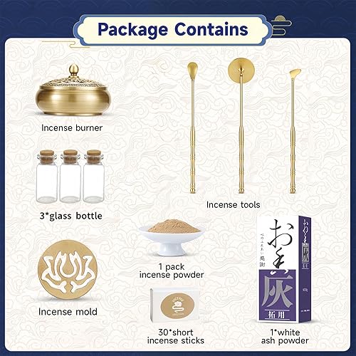 Miniatura 9 de Kit de quemador de incienso chino, kit de quemador de incienso de madera de agar, kit de fabricación de incienso, juego de quemador de incienso en