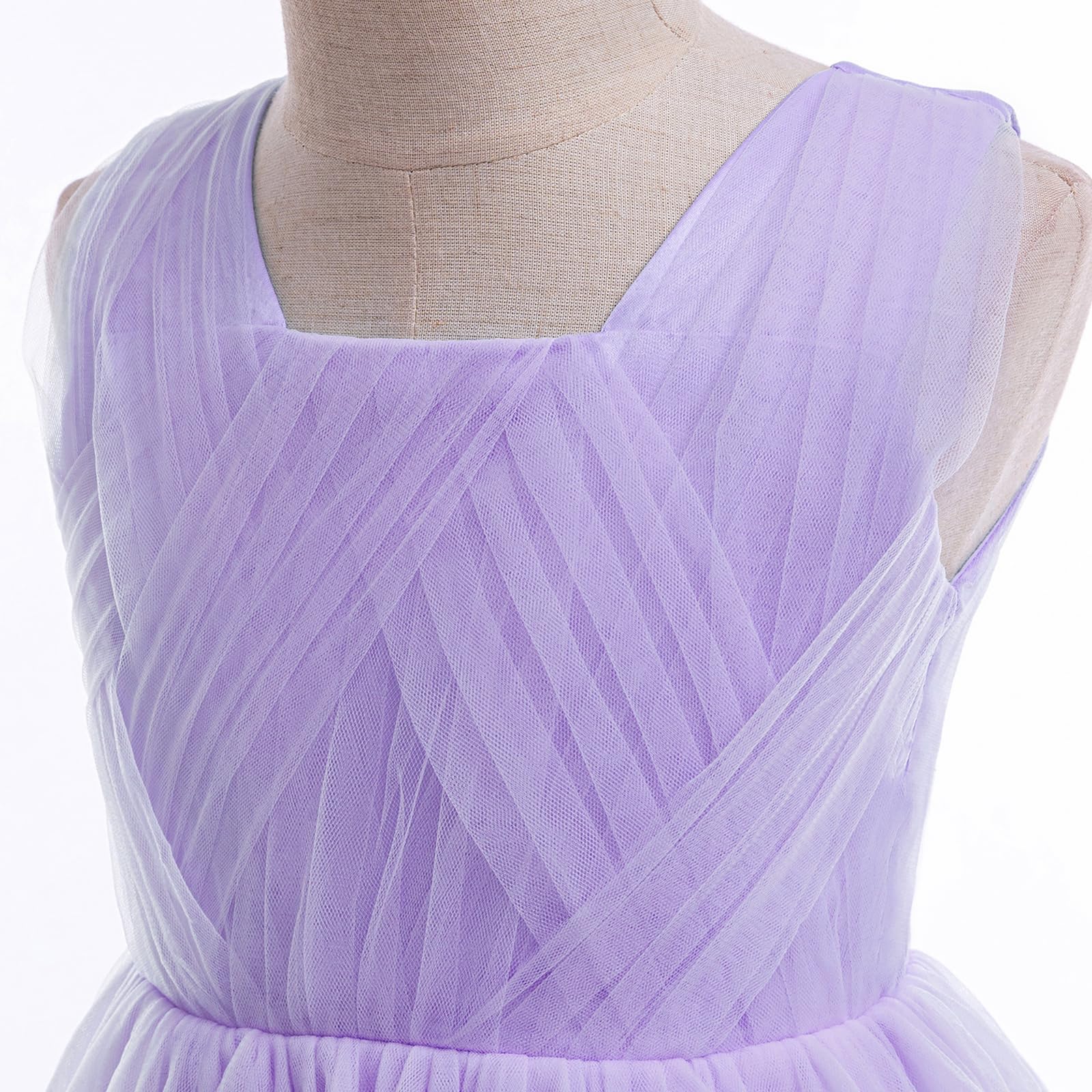 Vestido de novia formal para niñas con flores, para fiesta de tul, dama de honor, desfile, princesa, cumpleaños, baile de graduación