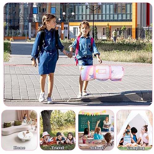 Miniatura 6 de Tapete para siesta para niños pequeños con almohada y manta, saco de dormir grueso que se mantiene caliente en invierno, tapetes suaves para niños