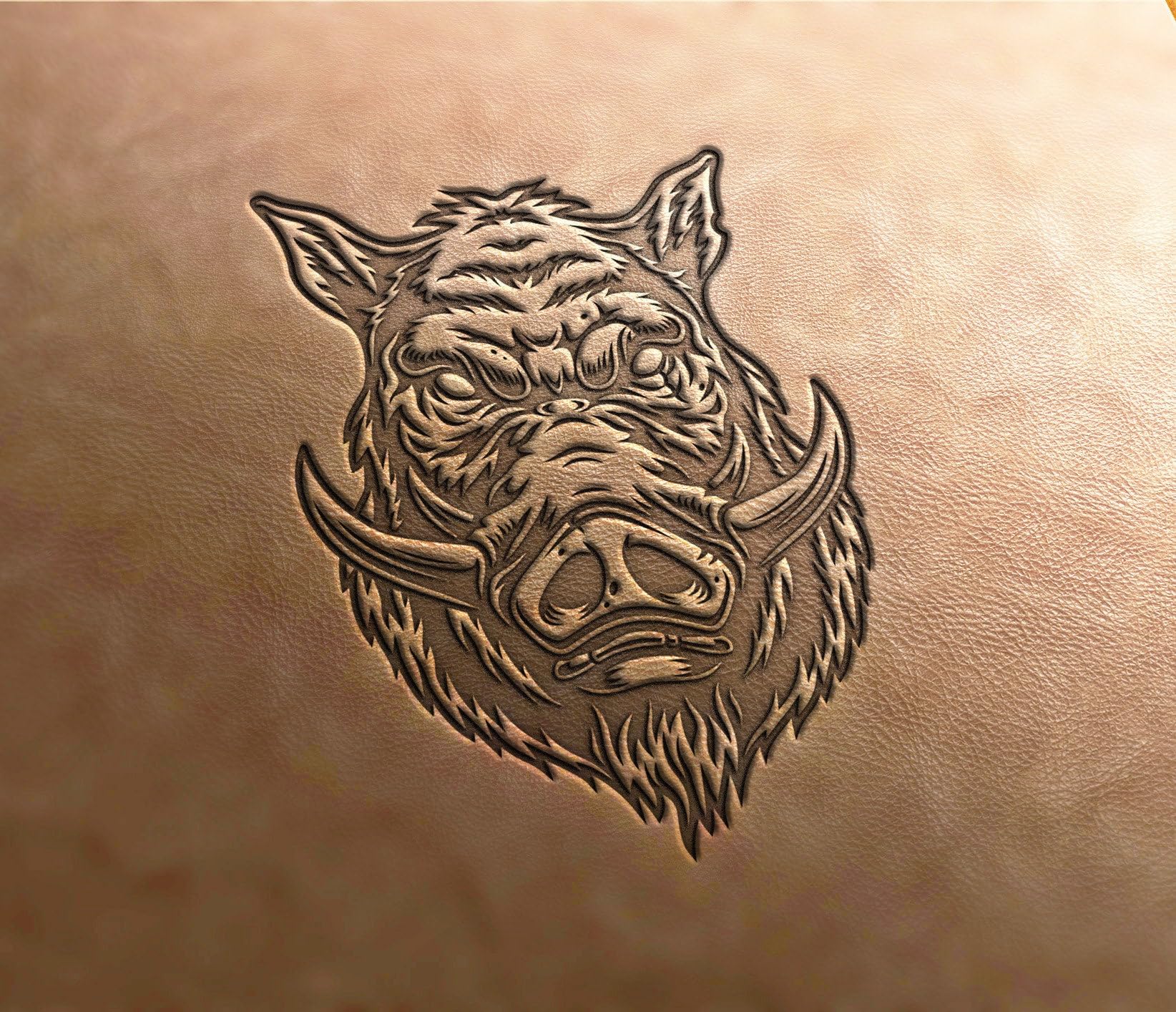 Leather Stamp Boar 5 - Delrin Material