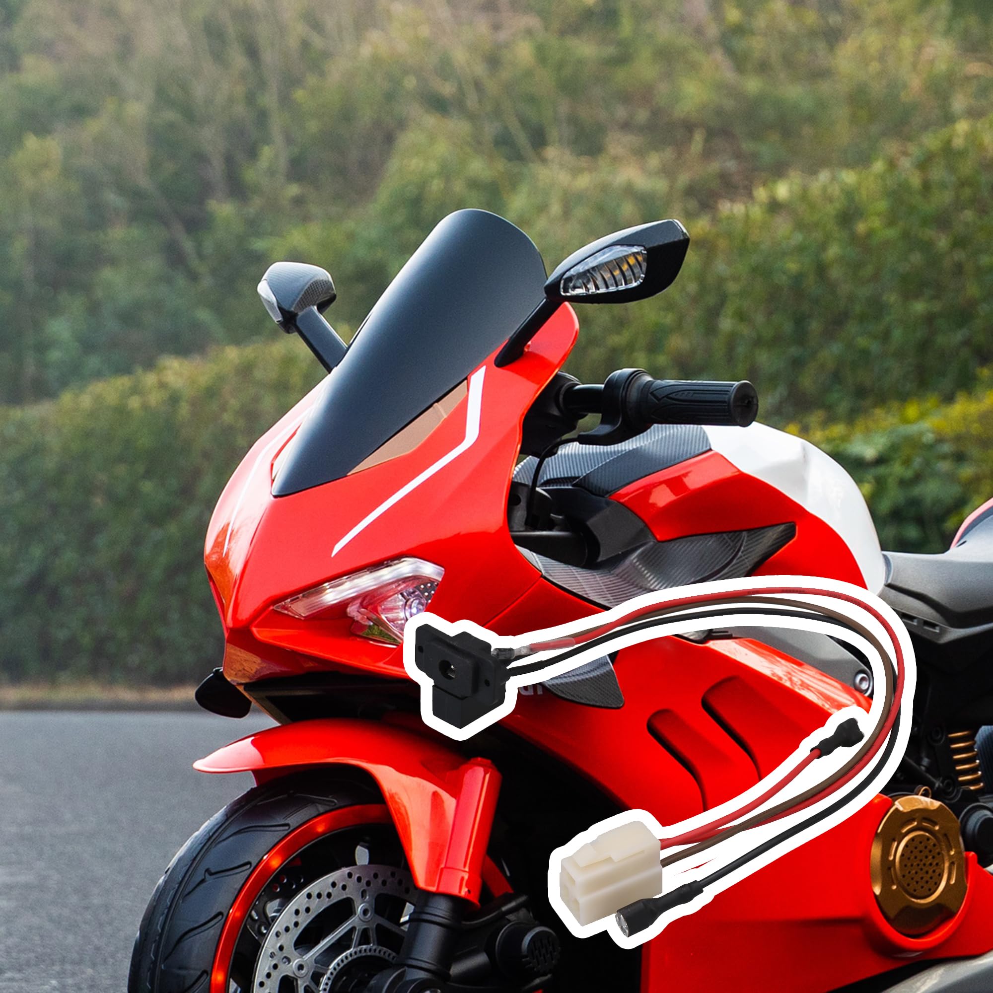 Yibuy Ride On Car Power Storage Power Charging Interface 3-Pins Port Compatible with Most Power Chargers Total length 33.5cm