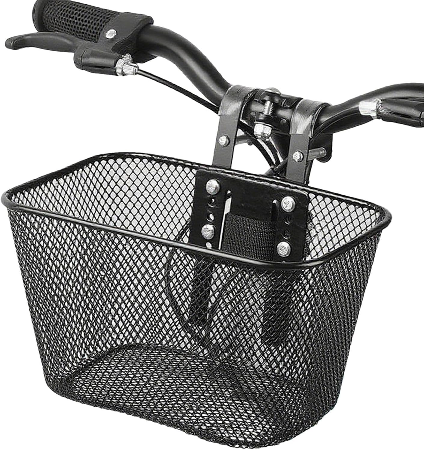 Bike Basket Front Metal Bicycle Basket Holder 26x17x15.5cm Detachable Bikes Baskets with Installation Strap Rust&Water Proof Detachable Accessories Easy to Install On Front Handlebar
