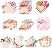 Vista 10 de Xqumoi 30 paquetes de notas adhesivas con animales del bosque, total 600 hojas, notas autoadhesivas con forma de búho, ardilla y conejo de dibujos