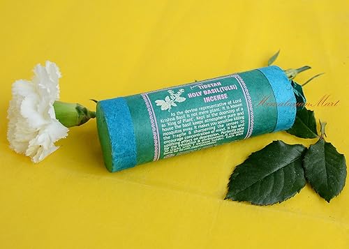 Miniatura 2 de Incienso de albahaca sagrada tibetana antigua (Tulsi) - Hierbas naturales hechas a mano de Nepal