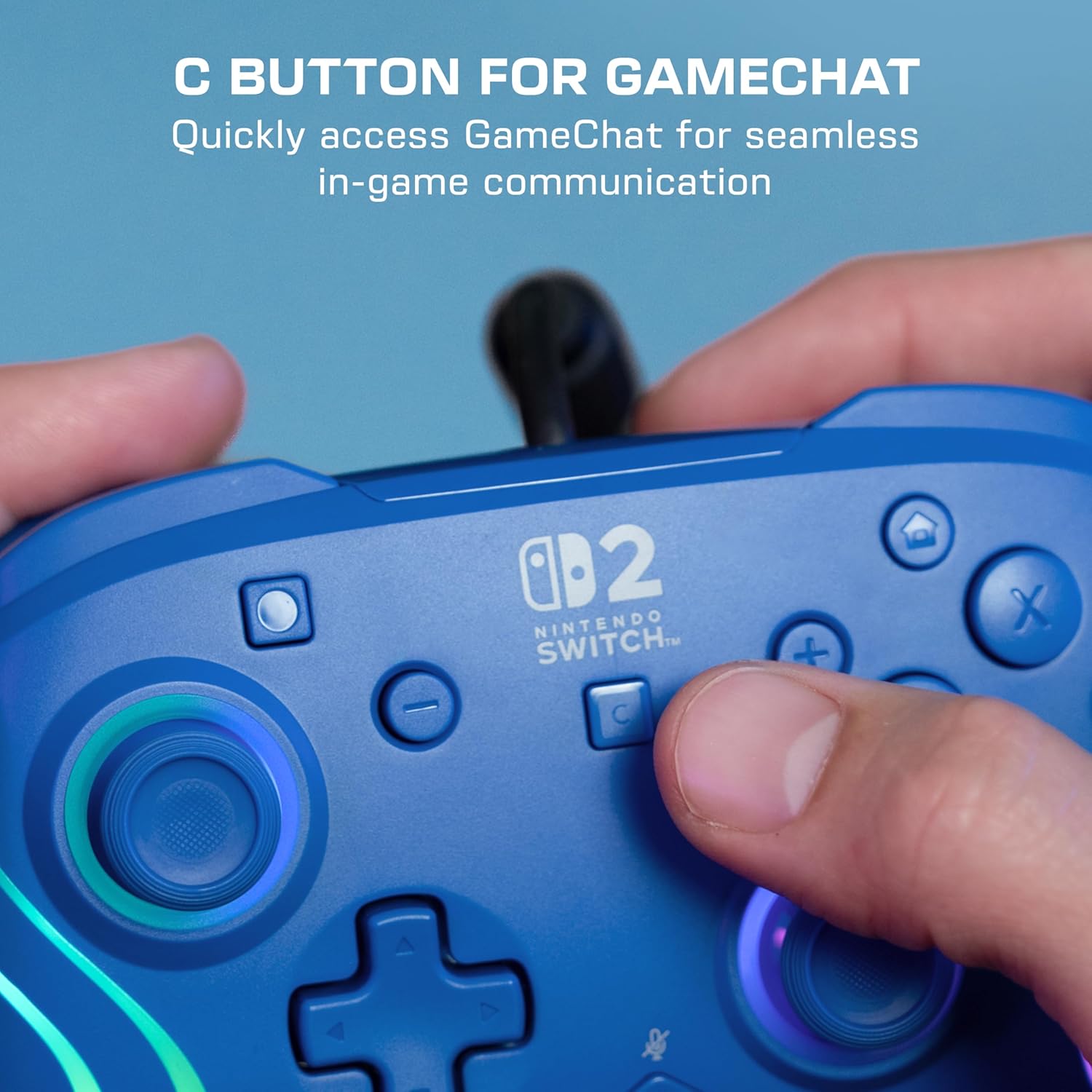 Turtle Beach Afterglow Wave Wired RGB Gaming Controller - Officially Licensed for Nintendo Switch 2, Nintendo Switch/Switch Lite/OLED – Hall-Effect Thumbsticks, Customizable Lighting – Blue 6 81C6cvDMd8L. SL1500