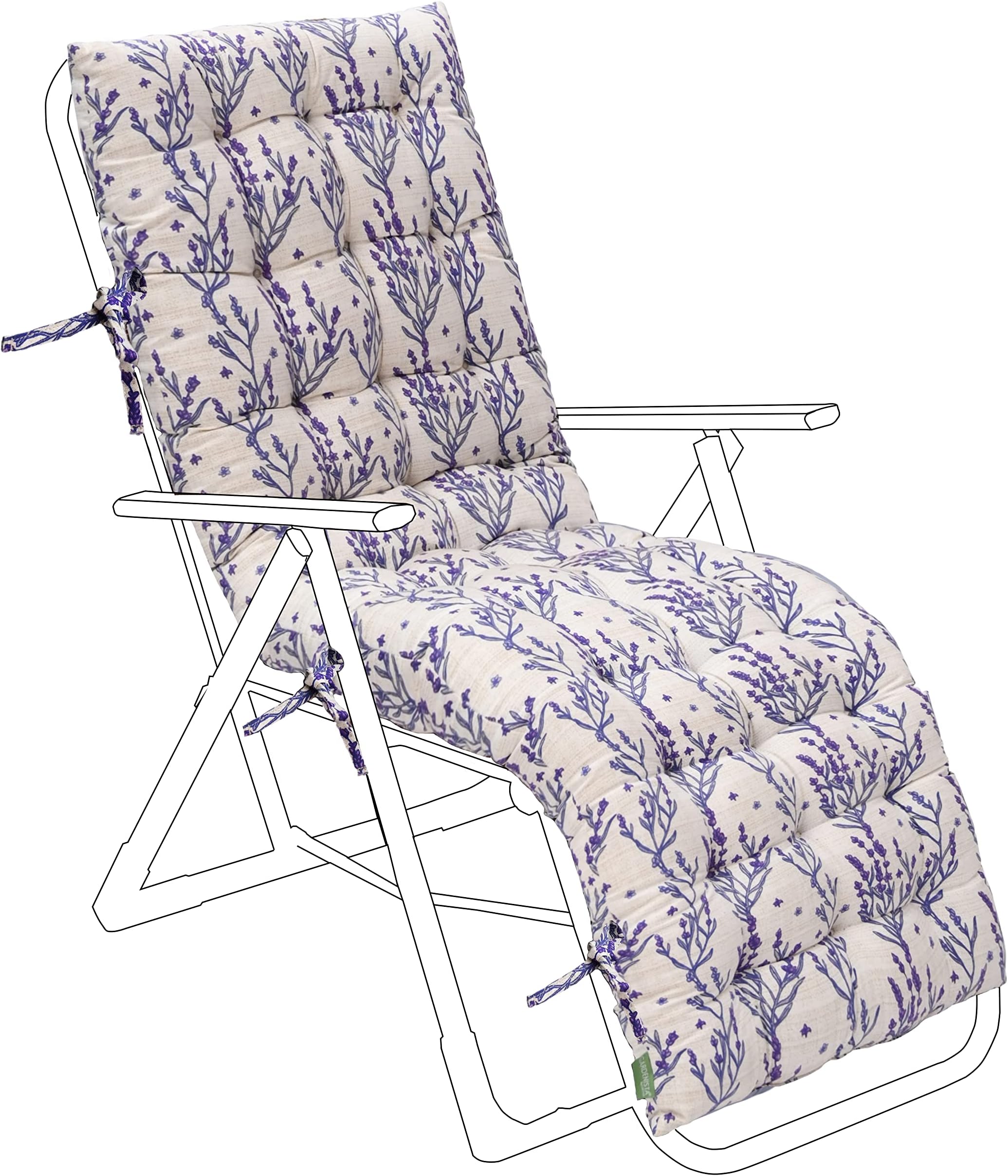 TRIOBLADE Sun Lounger Cushions 8 cm Thick Garden Chair Cushion Sunbed
