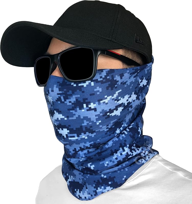 Fishing Face Mask Neck Gaiter - UV Sun Protection Cover for Men Women | Moisture-Wicking, Quick-Drying, Lightweight, Camo Design, Multi-Style Headwear, SPF Sun Shield