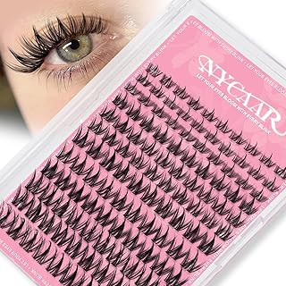 Lash Clusters Natural Look Manga Eyelash Clusters Anime 144pcs D Curl 8-18MIX Spiky Wispy Individual Lashes with Soft Thin Band Lash Extension(NY06,8-18MIX)