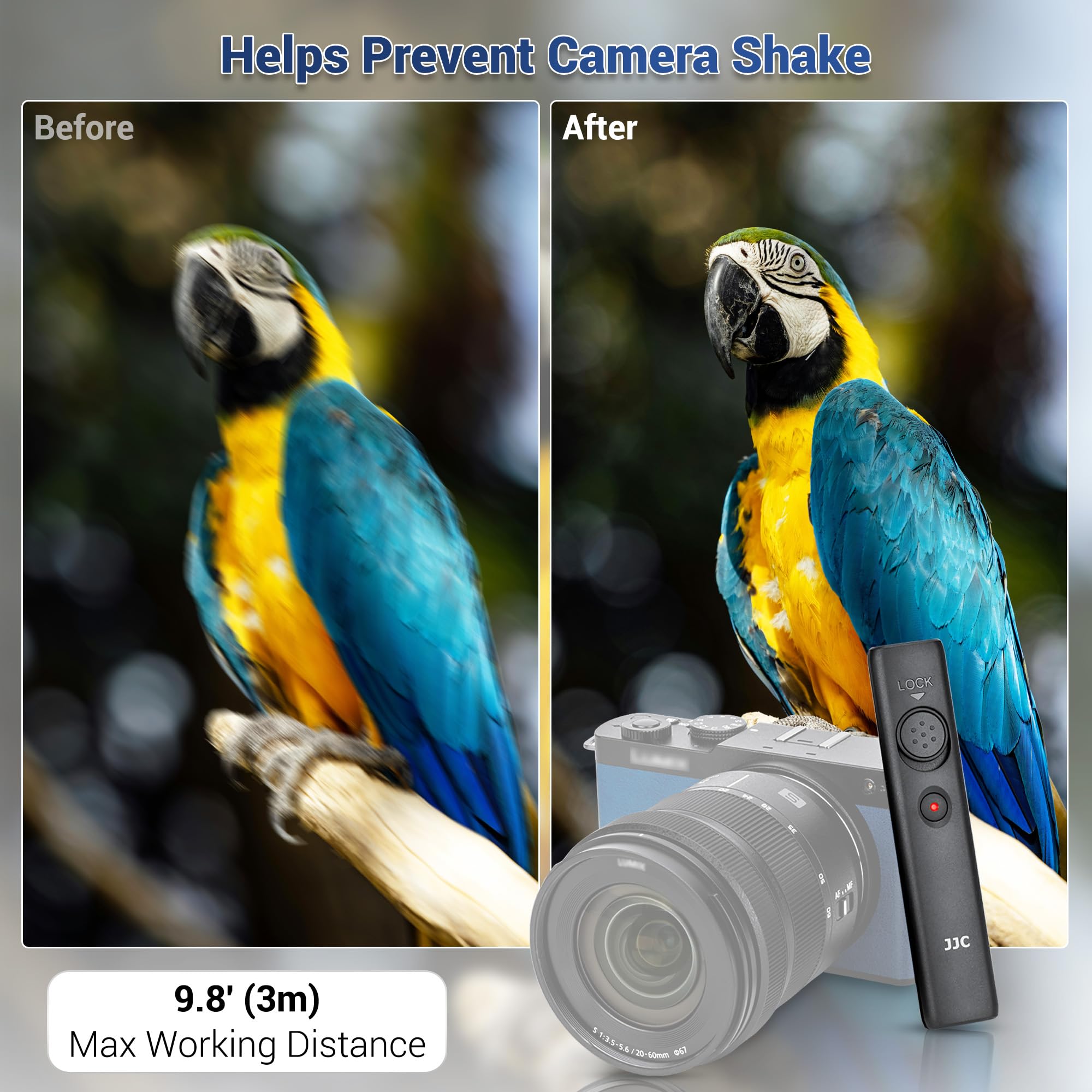 JJC Déclencheur à distance avec câble d'enregistrement vidéo pour appareil photo reflex numérique Panasonic LUMIX DC-ZS99(TZ99) S9/G100D
