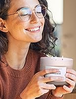 Vista 3 de Vela de soja perfumada de albahaca y mandarina, tarro grande de 3 mechas, 15.8 onzas, vela de aromaterapia de combustión limpia para aliviar