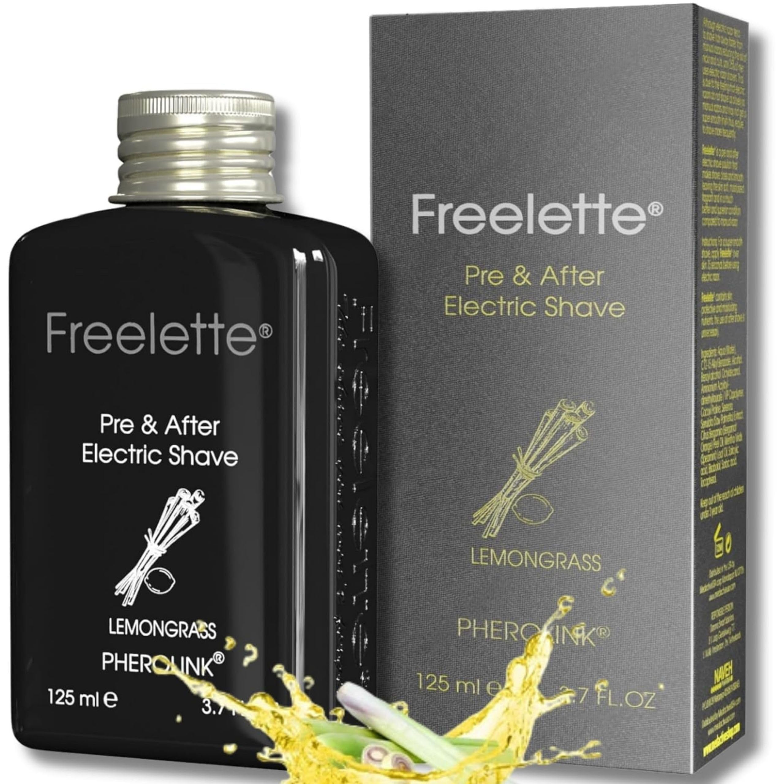 Pre Electric Shave After Shave Lotion Creme - Balsam für eine gründliche Rasur - Glatte und reizfreie Rasur - Kühlender Pre- und After-Shave Balsam. Freelette (125 ml (1er Pack), ZITRONENGRAS)