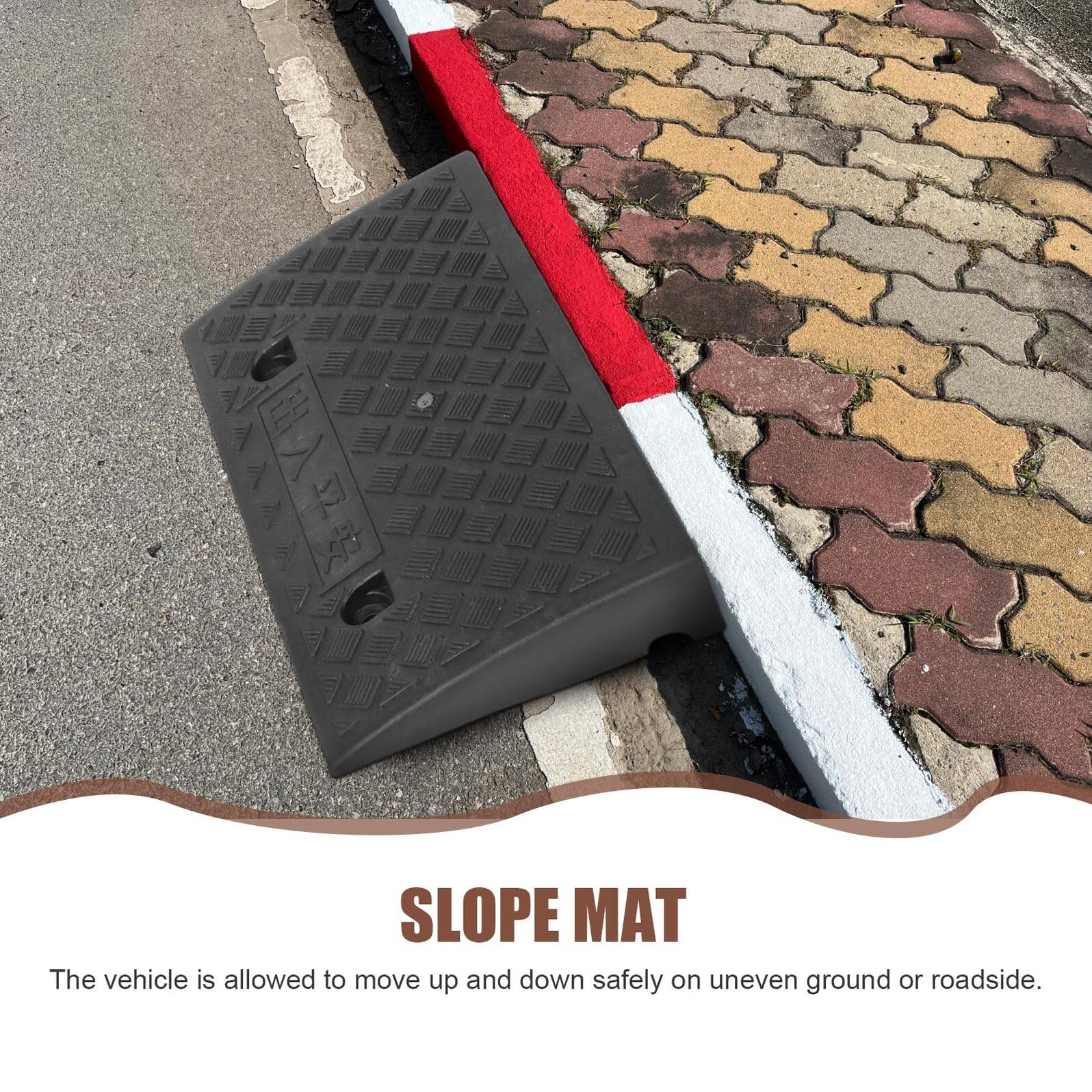 Mipcase Tappetino Rampa Soglia in Gomma Plastica Antiscivolo 7 Cm per Auto e Veicoli Esterni, Leggero e Portatile per Marciapiede e Rampe di Accesso Pubblico
